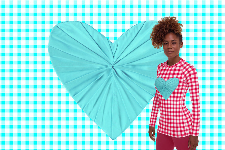 Gingham Check Pleated Heart Chocolate Box