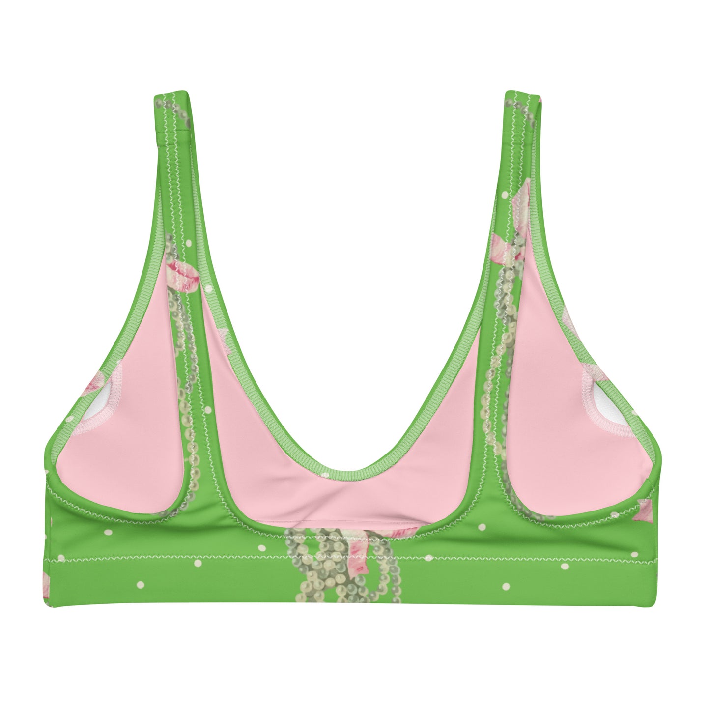 Vintage Pearl Apple Green  Eco Bikini Top