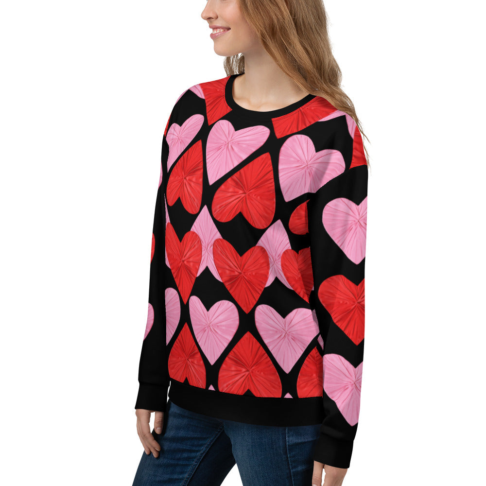 Self-Love Hearts All Over Print Sweatshirt
