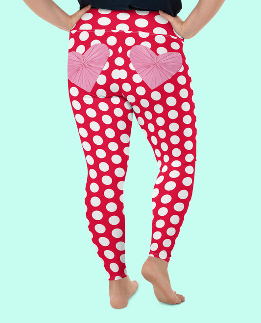 Red Hot Polka Dot Curve Plus Size Leggings