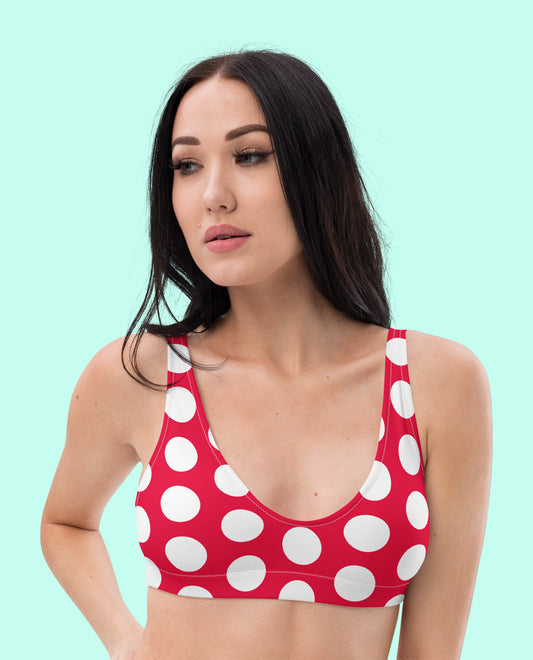 Red Hot Polka Dot Eco Bikini Top