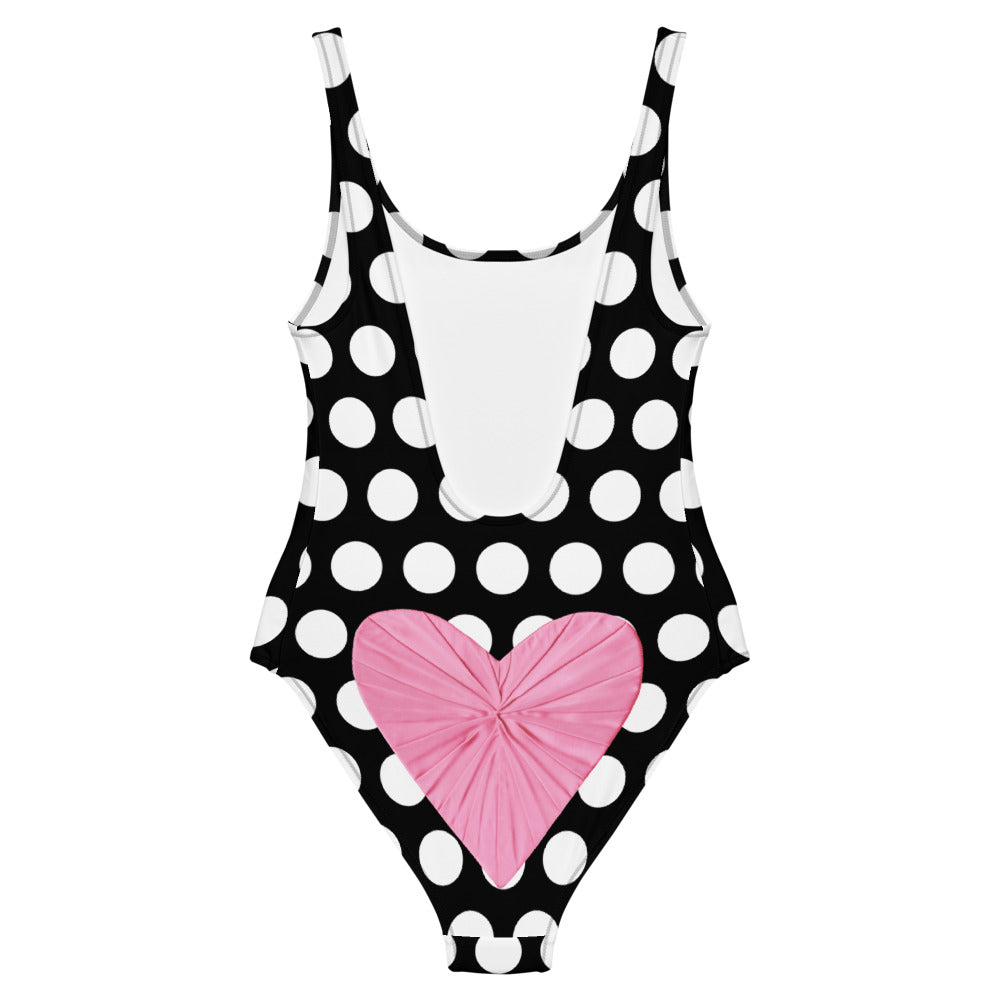 Les Polka Dots Double Heart One Piece Swimsuit