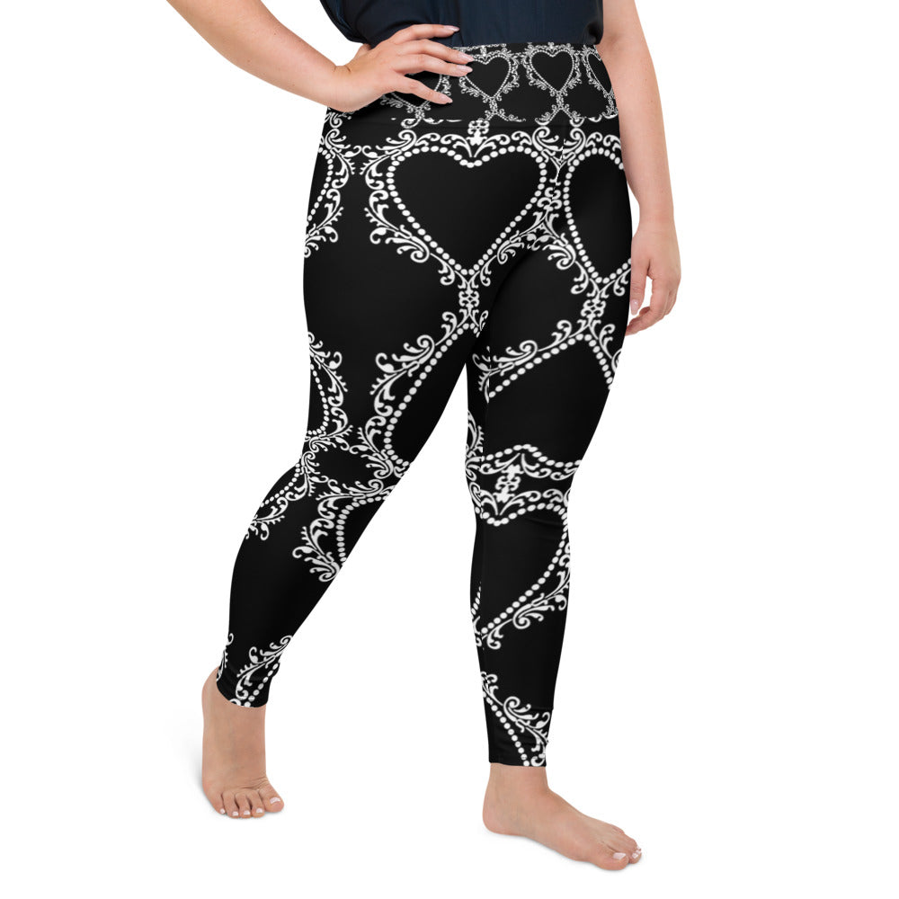 Cameo Curve Leggings Leggings White on Black