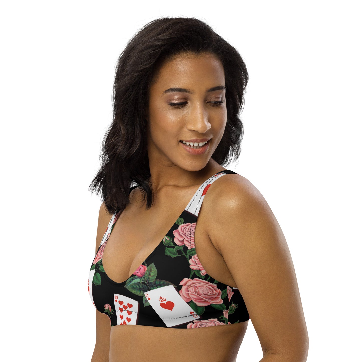 Queen of Coeurs et Fleurs Eco bikini top with removeable pads