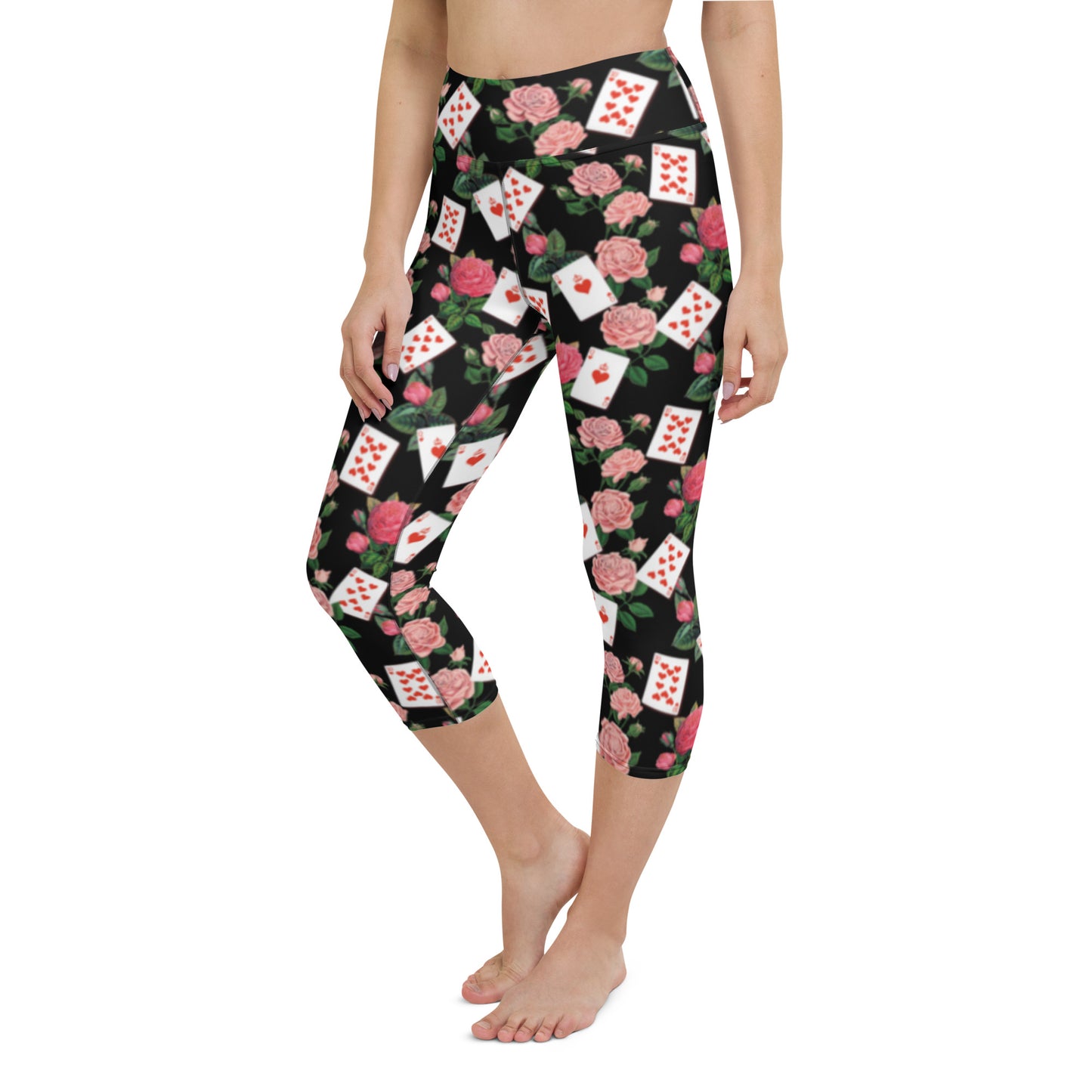 Queen of Coeurs et Fleurs Yoga Capri Leggings