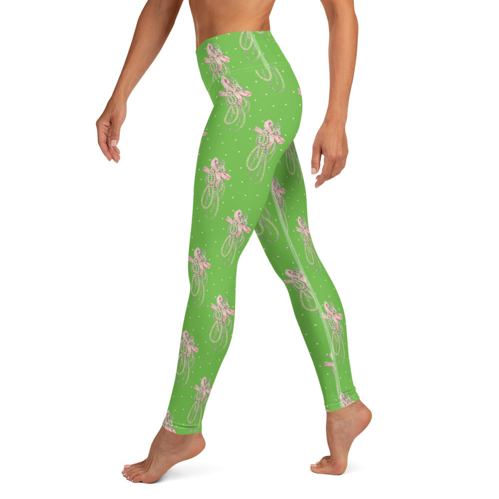 Vintage Pearl Apple Green Yoga Leggings