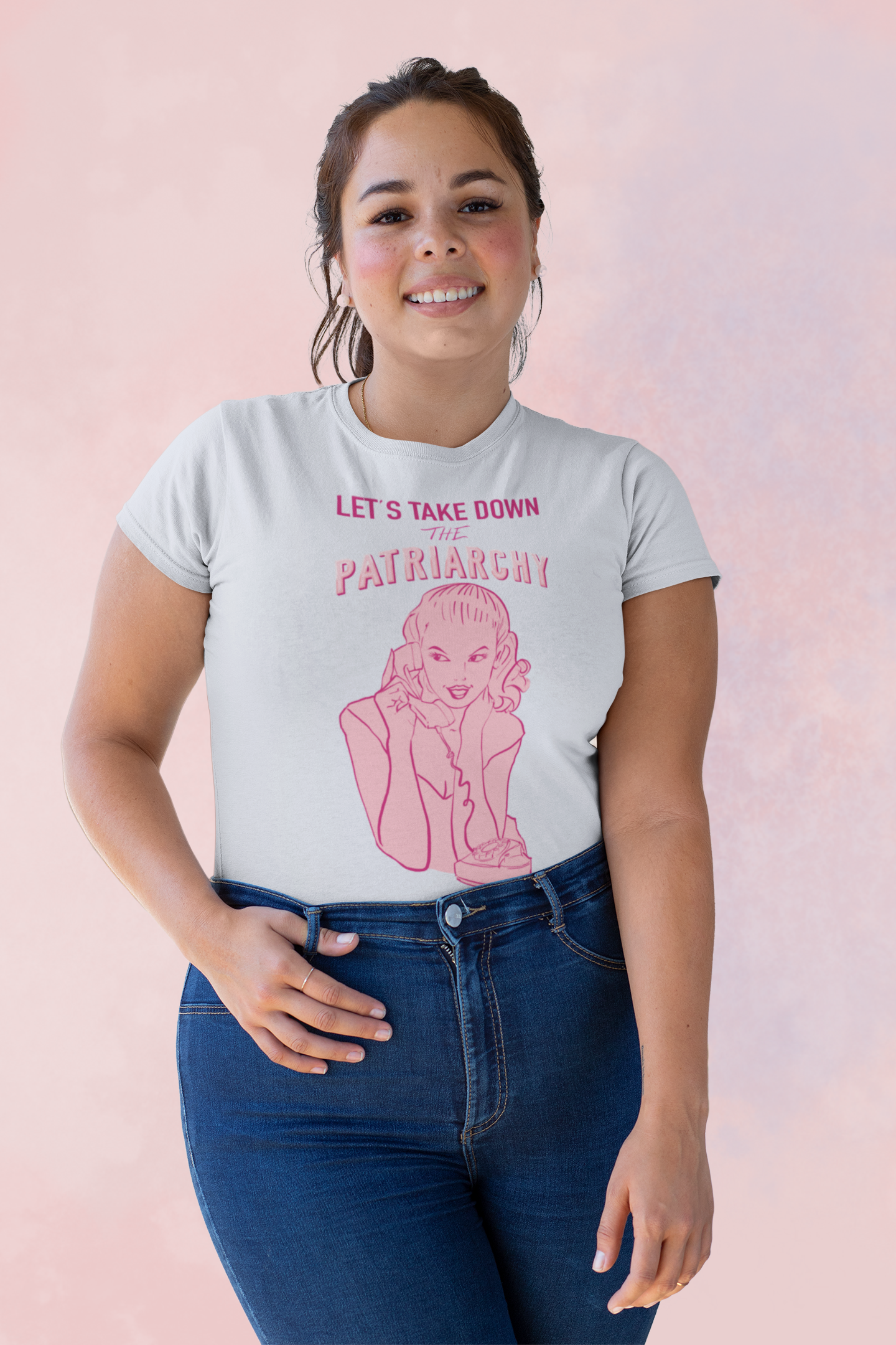 Lets Take Down The Patriarchy Tee in Lilac or Light Blue