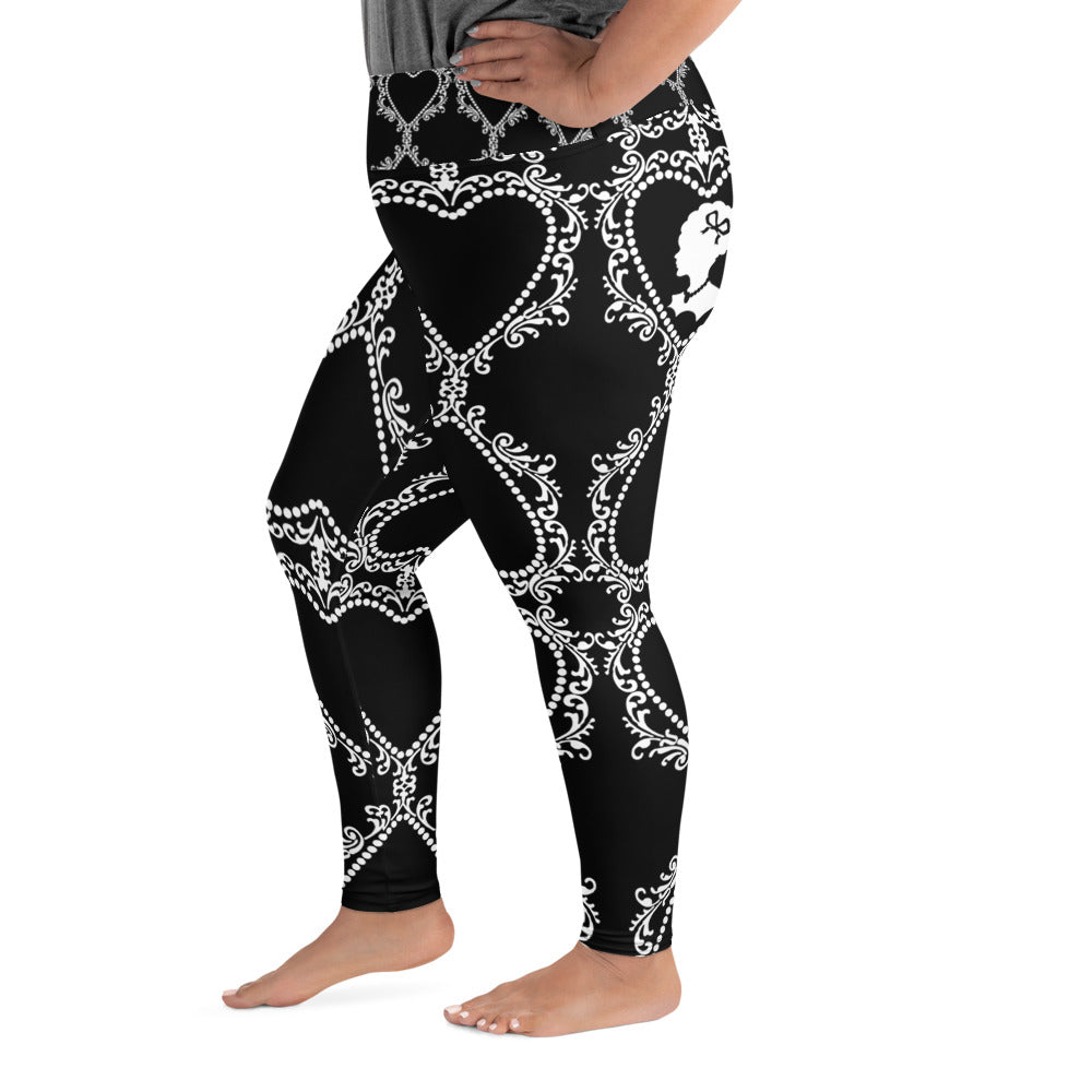 Cameo Curve Leggings Leggings White on Black