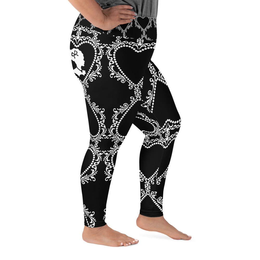 Cameo Curve Leggings Leggings White on Black