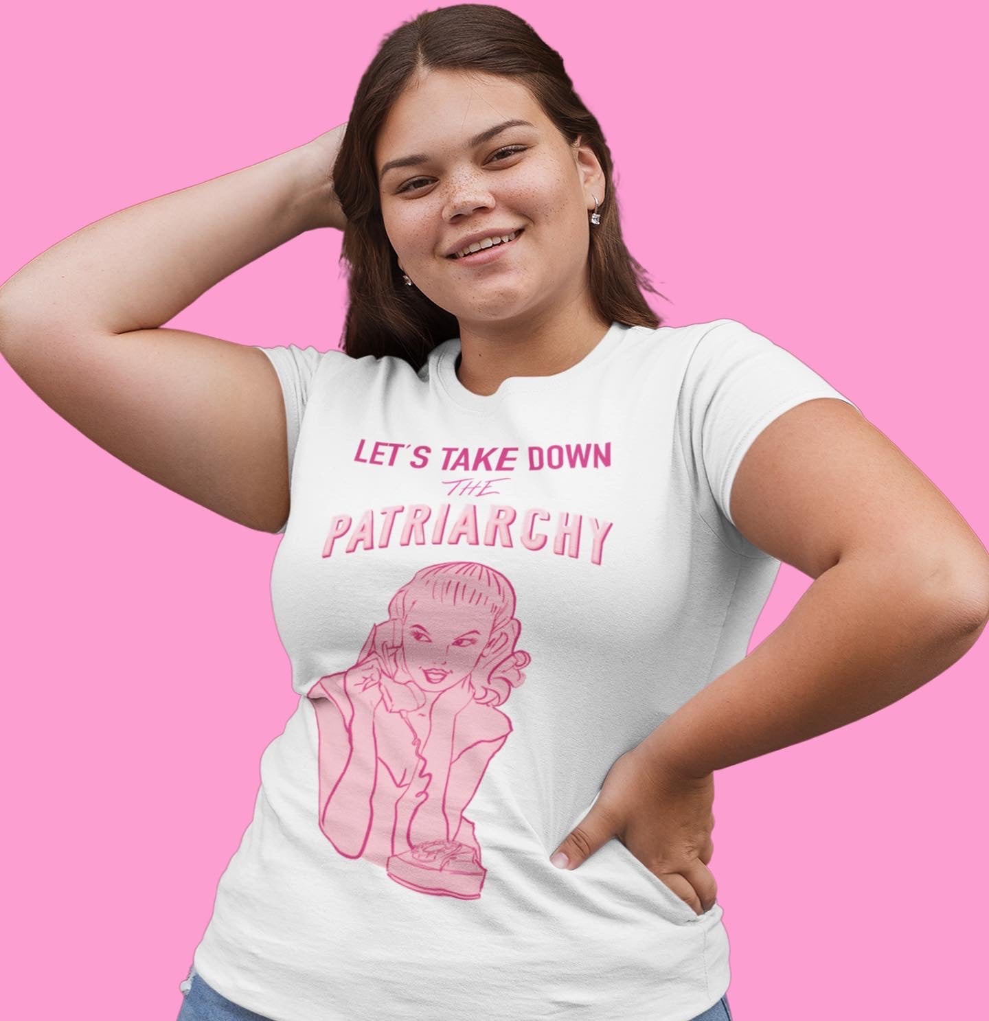 Let's Smash The Patriarchy Fairtrade Organic Cotton Tee in Black or White