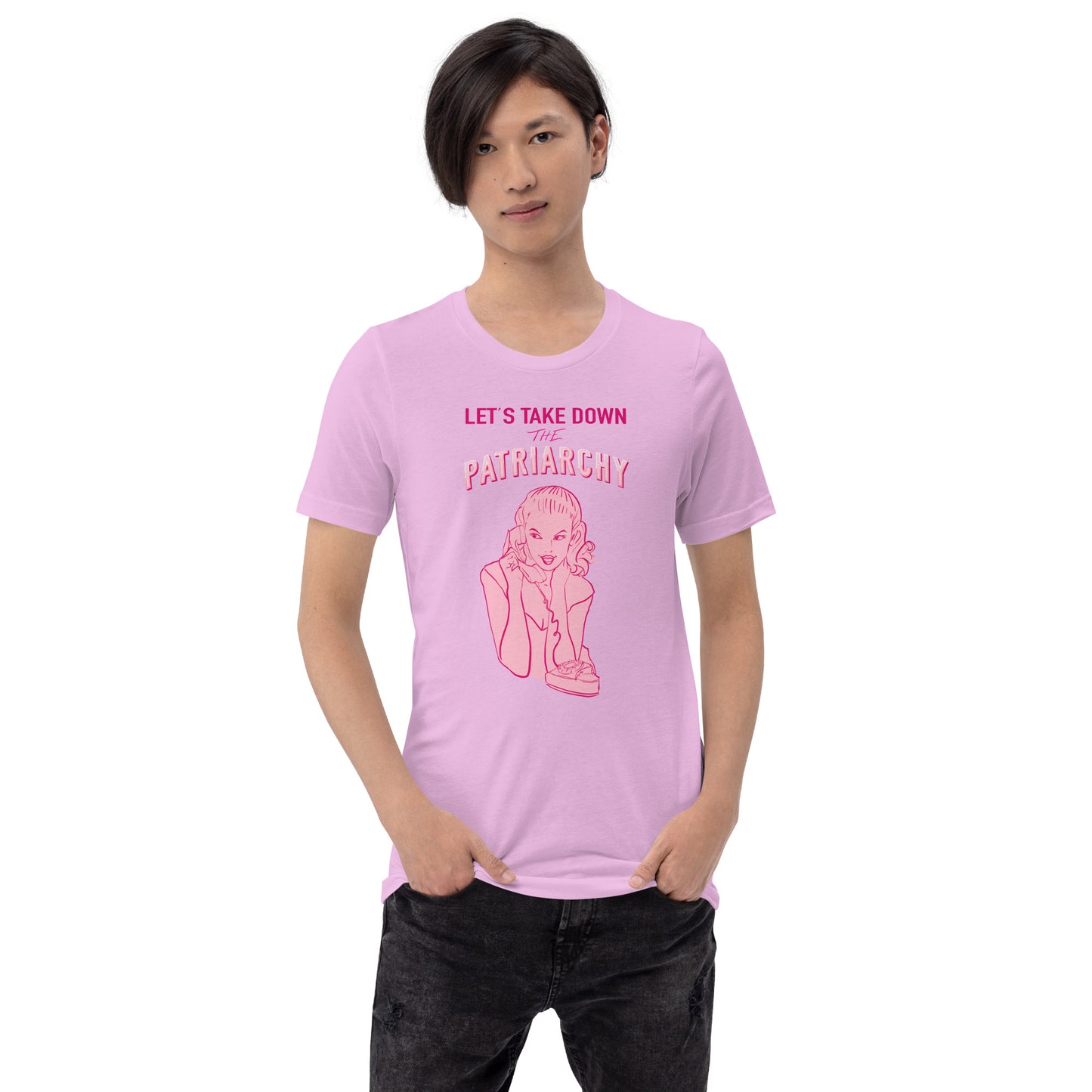 Lets Take Down The Patriarchy Tee in Lilac or Light Blue