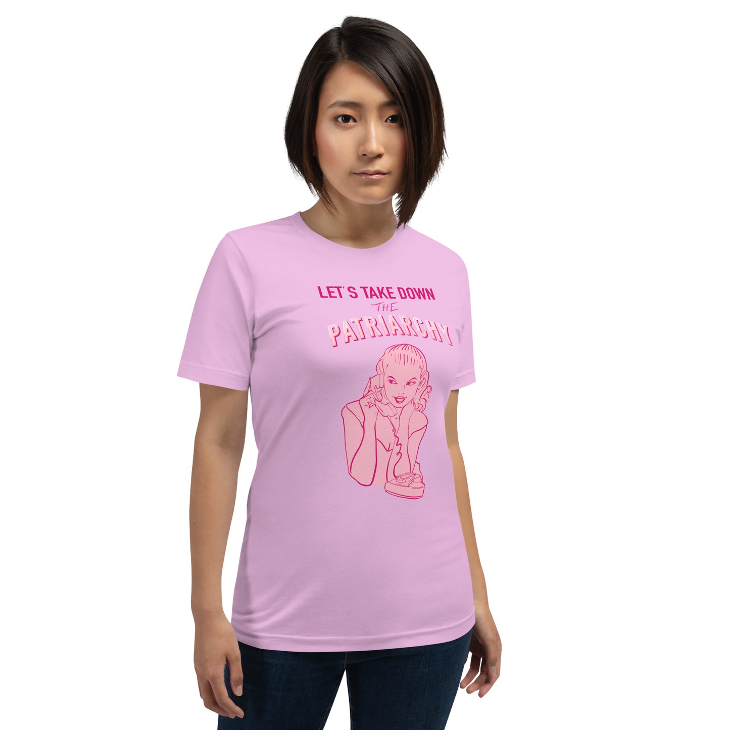 Lets Take Down The Patriarchy Tee in Lilac or Light Blue